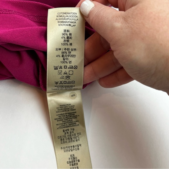 Burberry Brit‎ Womens Size Medium Pink Mock Neck Long Sleeve Polo Ruffle *FLAW* - Picture 4 of 11